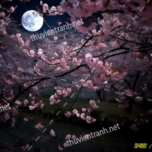 Tranh dán tường hoa anh đào-JP-507 - Tranh tường chất lượng cao